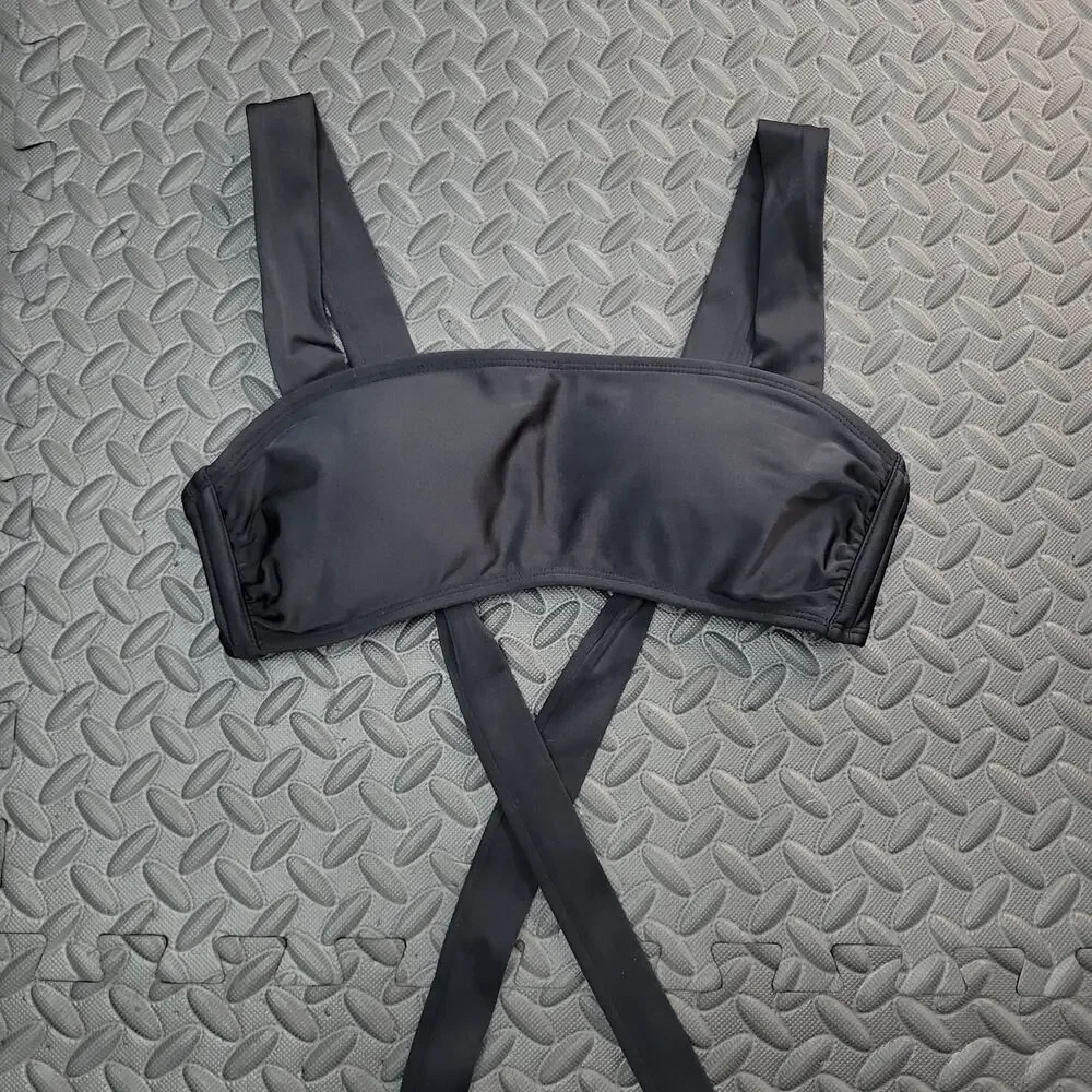 Black Bikini Top Lot Medium Xhilaration Swim Beach Summer Vacation Resortwear